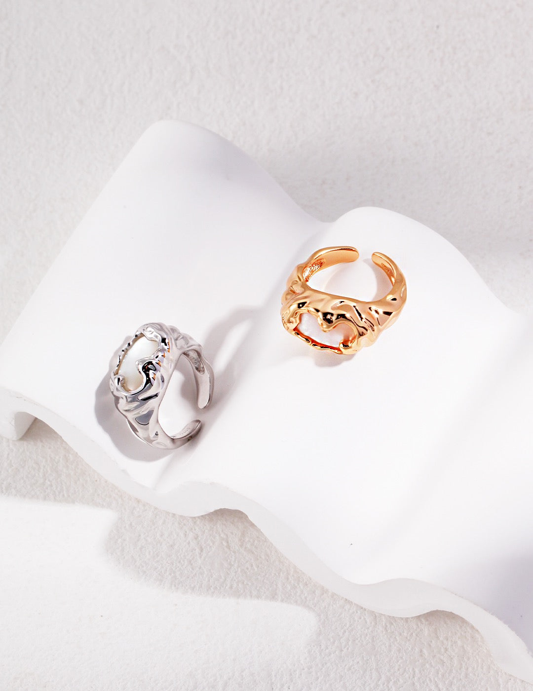 Sunyata Organically Shaped Oval Mother-Of-Pearl Ring