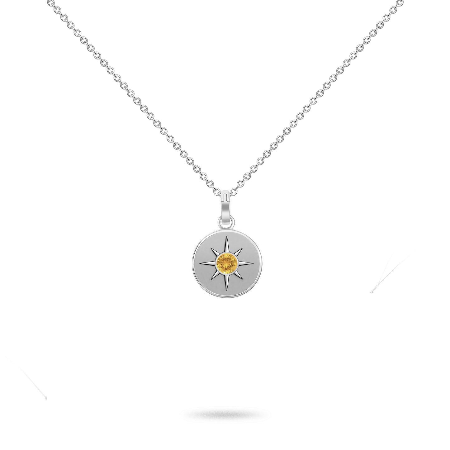 Birthstone Necklace April Diamond Solid 18K Gold