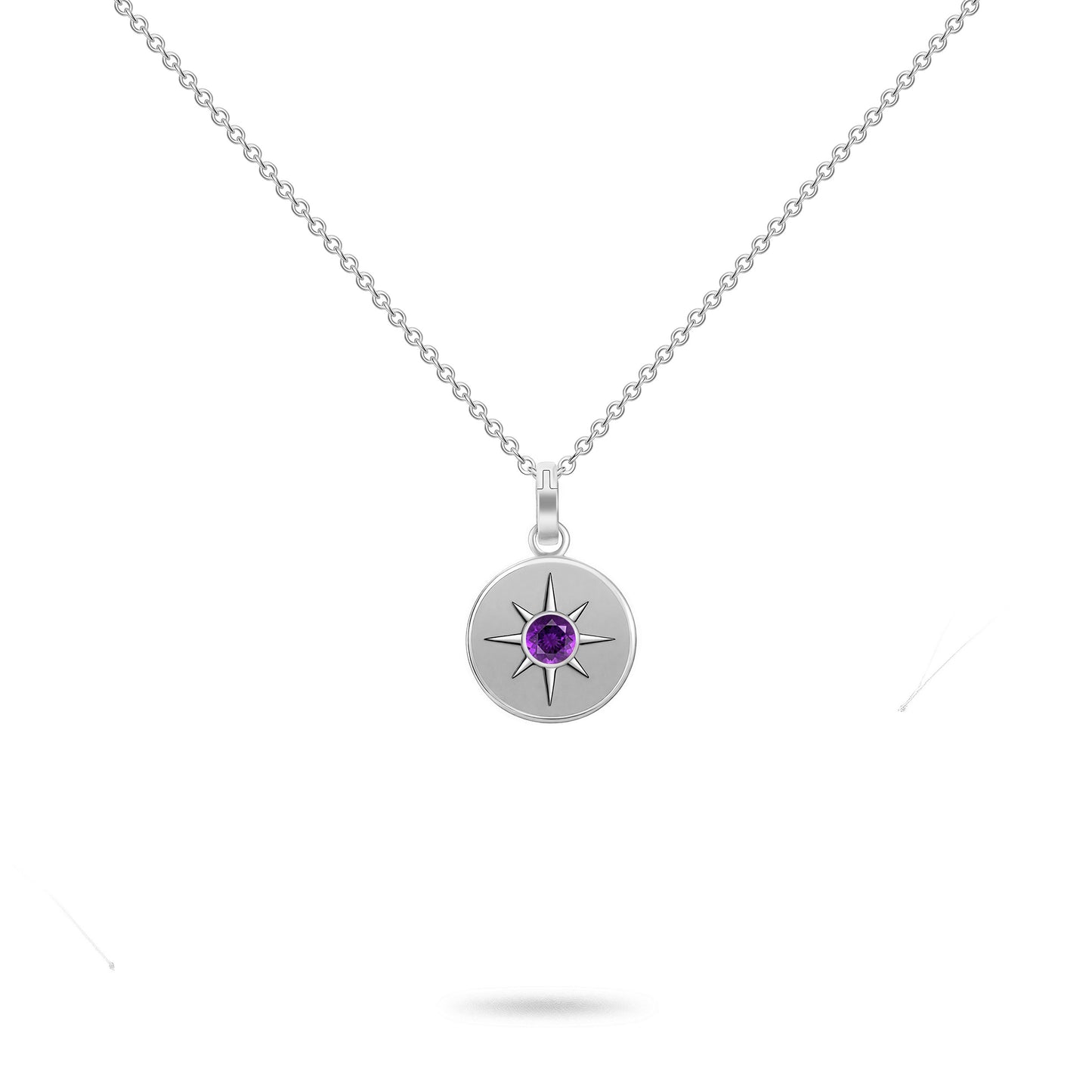 Birthstone Necklace April Diamond Solid 18K Gold