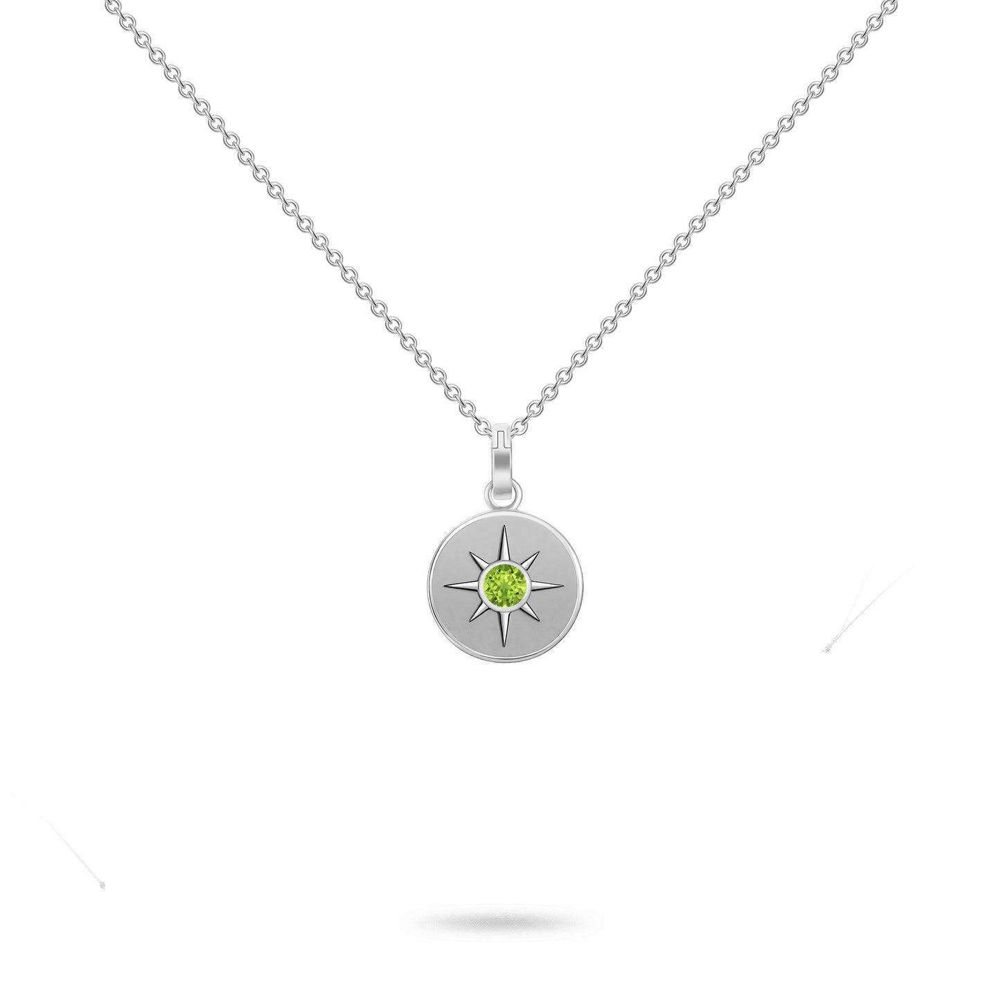 Birthstone Necklace April Diamond Solid 18K Gold