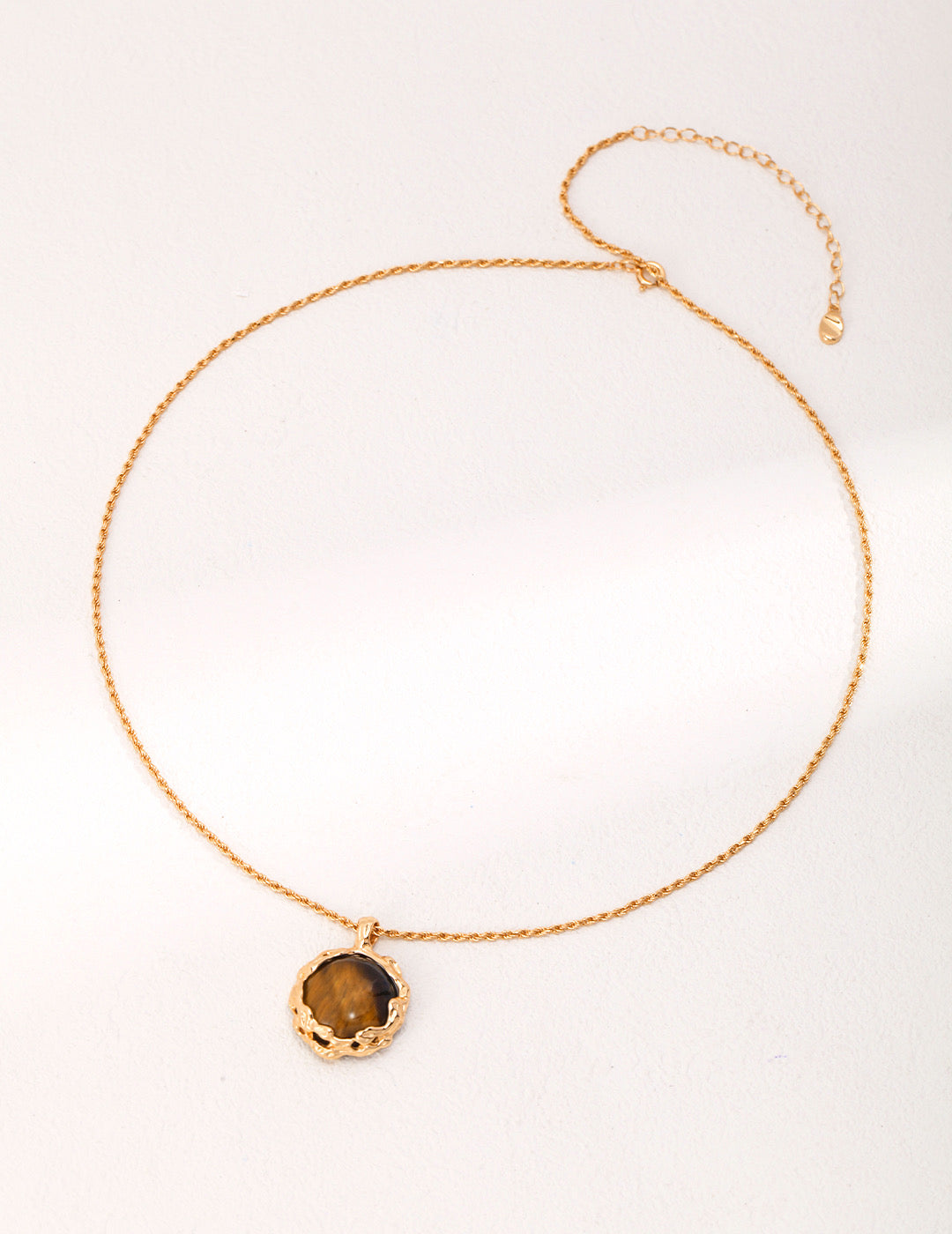 Sunyata Organically Shaped Round Tiger's Eye Necklace