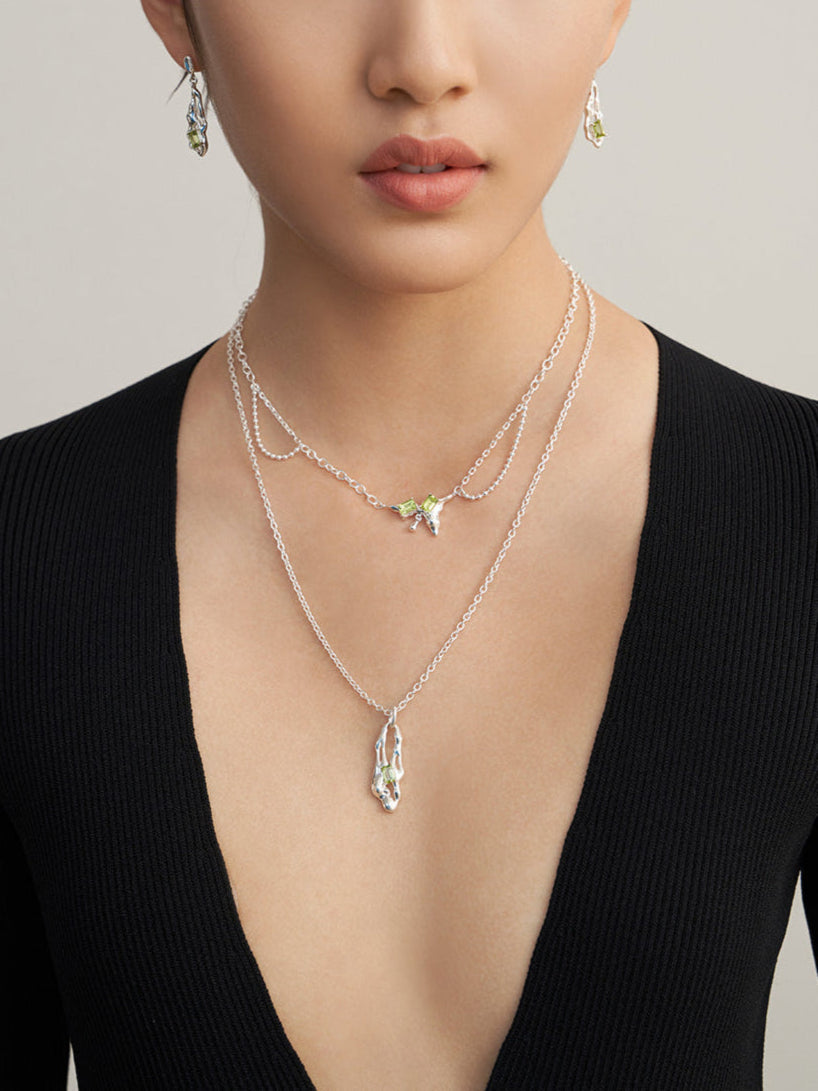Sunyata Lava Peridot Necklace