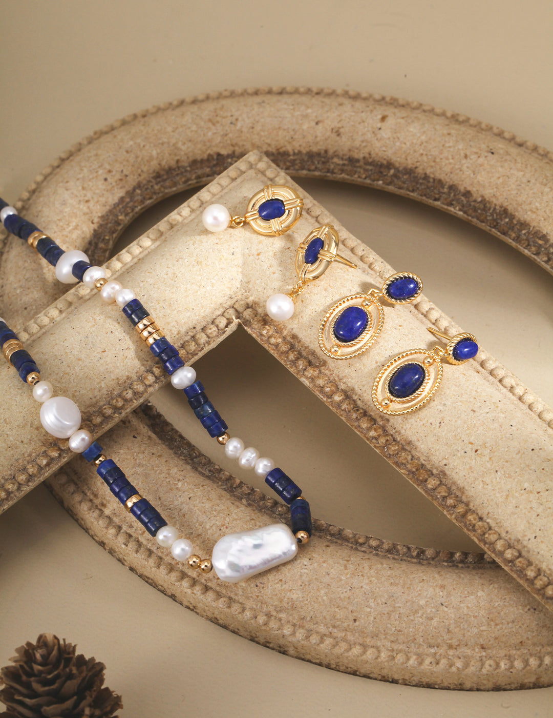 Sunyata Lapis Lazuli Pearl Beaded Necklace