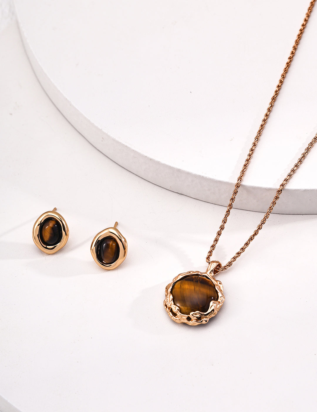 Sunyata Organically Shaped Tiger's Eye Studs