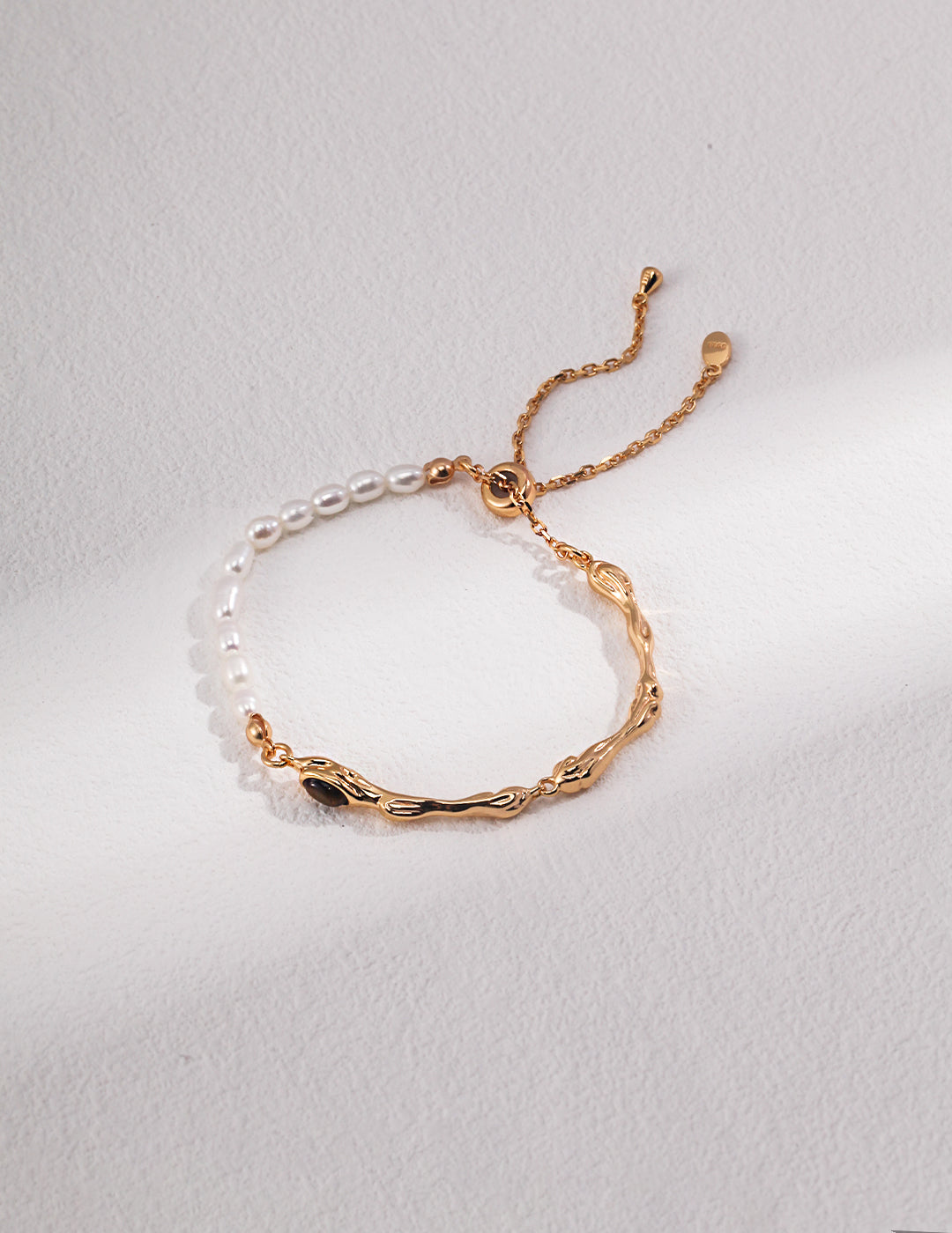 Sunyata Organically Shaped Tiger's Eye Pearl Bracelet