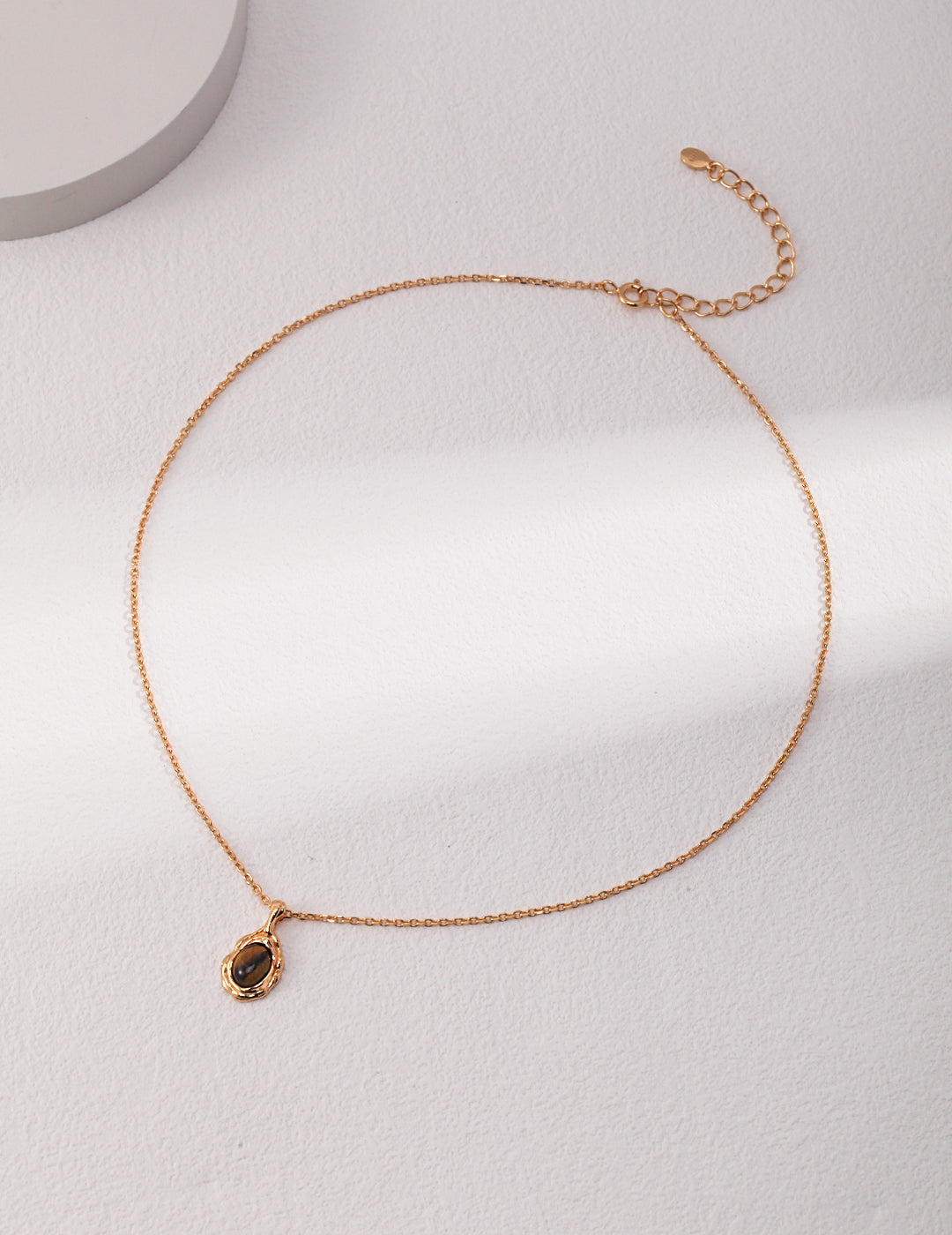 Sunyata Organically Shaped Oval Tiger's Eye Necklace