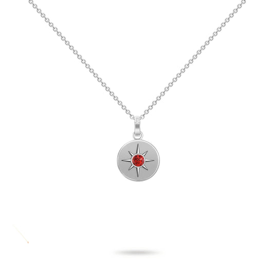 Birthstone Necklace                    January Garnet Solid 18K Gold