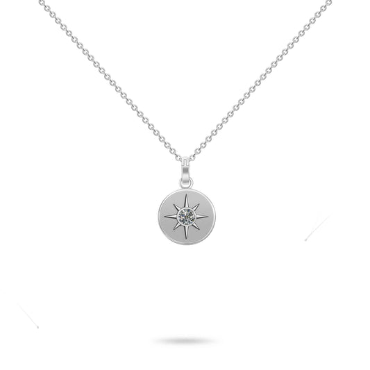 Birthstone Necklace                       April Diamond Solid 18K Gold