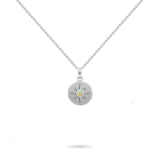 Birthstone Necklace                     October Opal Solid 18K Gold