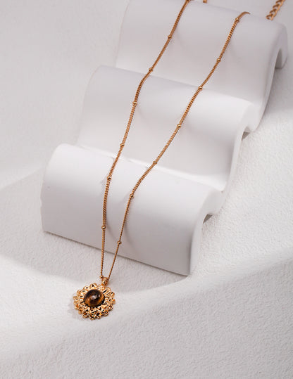 Sunyata Sunflower Tiger's Eye Necklace