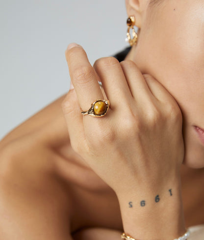 Sunyata Organically Shaped Tiger's Eye Studs
