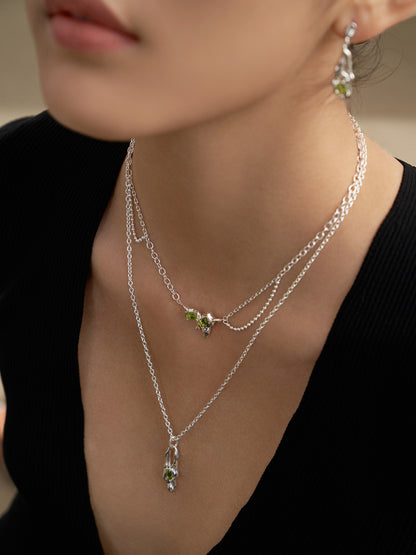 Sunyata Lava Peridot  Necklace
