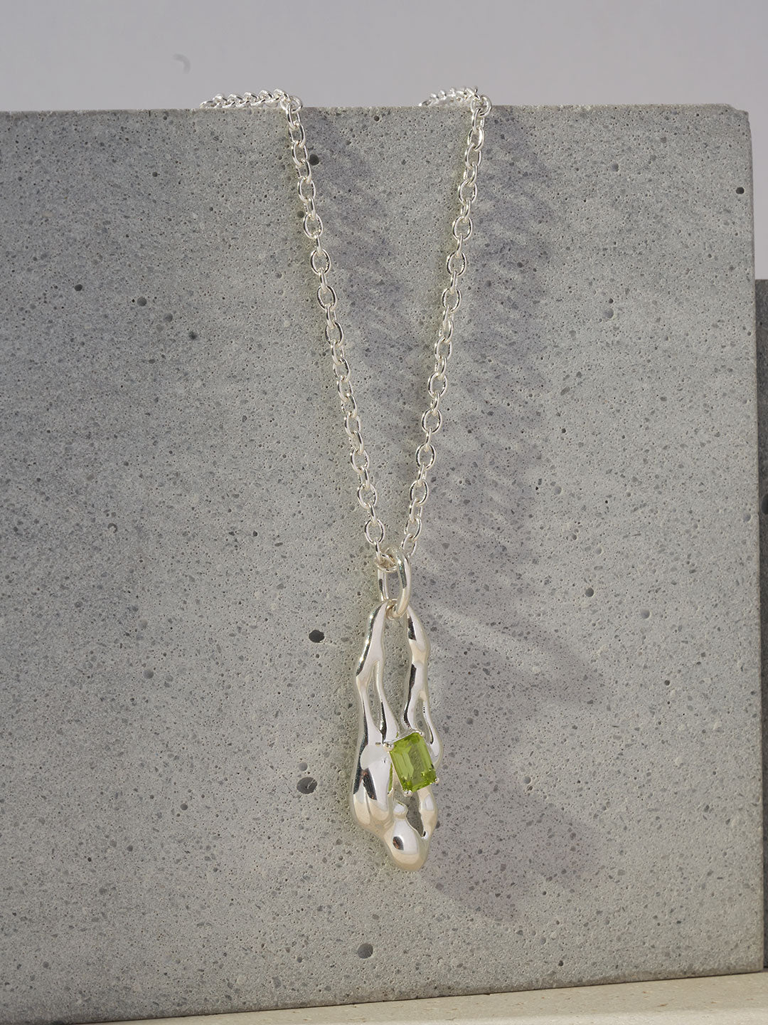 Sunyata Lava Peridot  Necklace