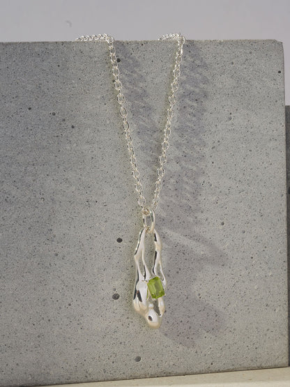 Sunyata Lava Peridot  Necklace
