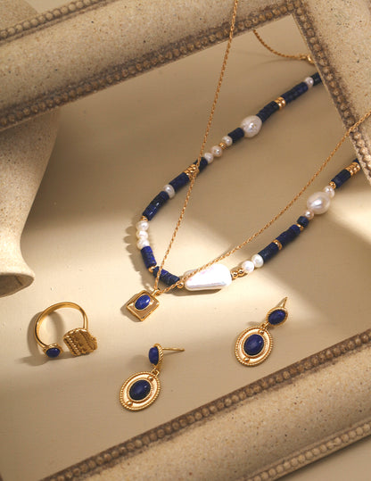 Sunyata Lapis Lazuli Pearl Beaded Necklace