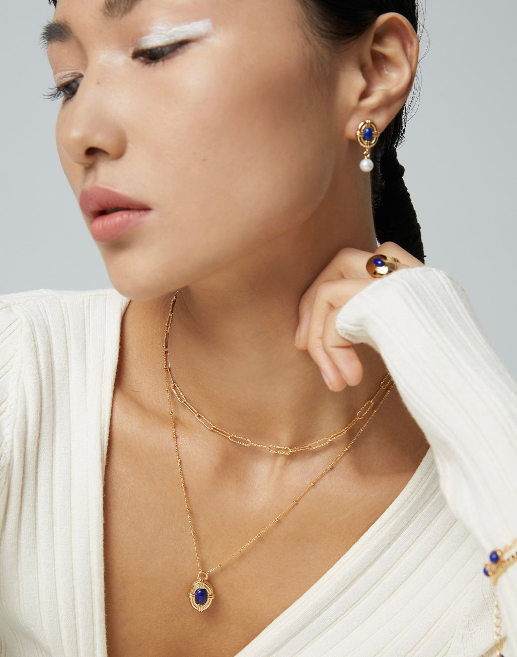 Sunyata Lapis Lazuli Pearl Earrings