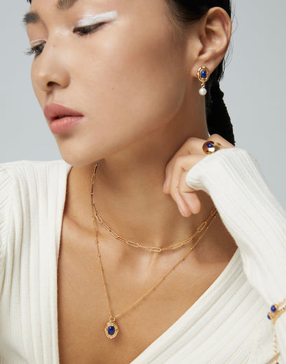 Sunyata Lapis Lazuli Pearl Earrings