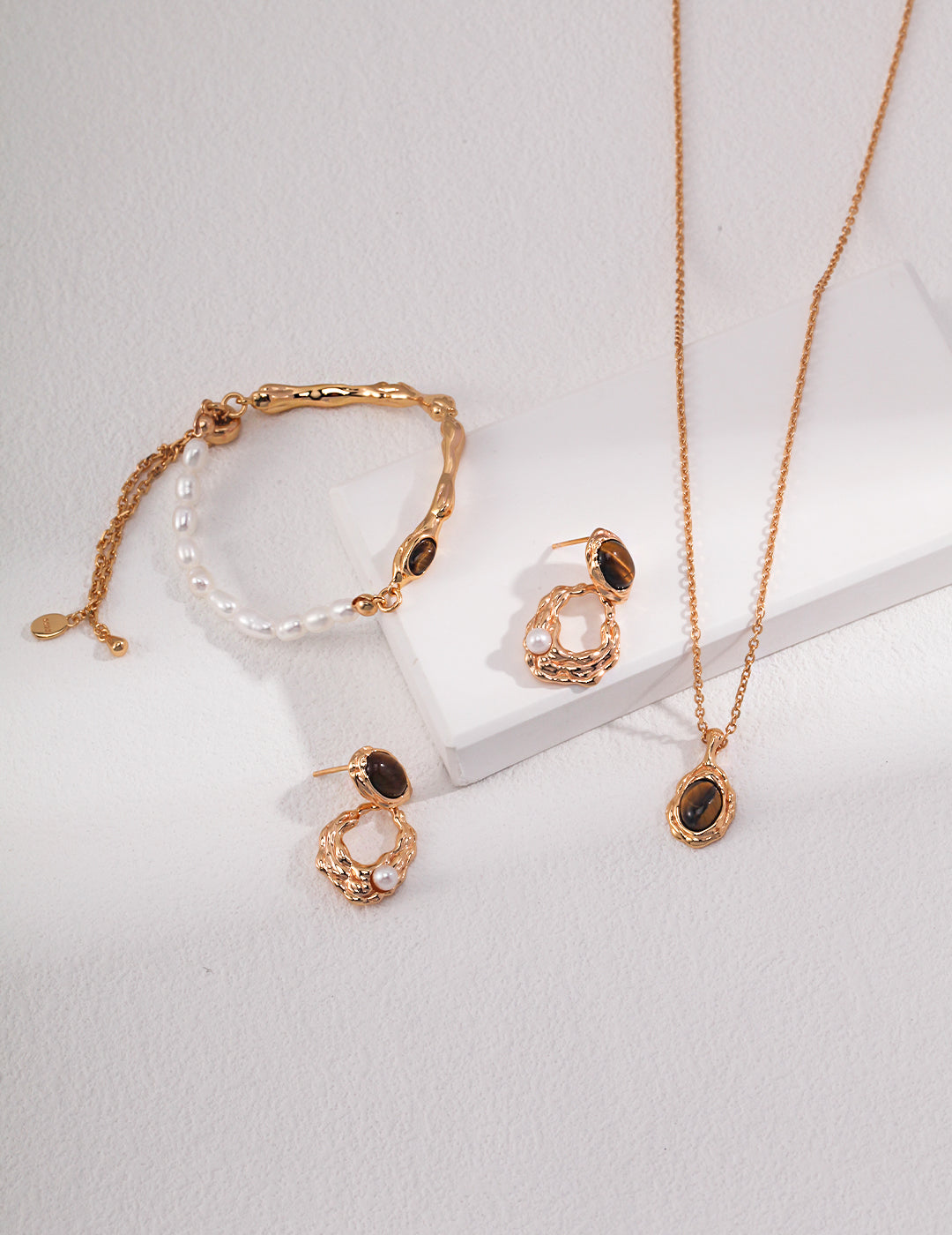 Sunyata Organically Shaped Oval Tiger's Eye Necklace