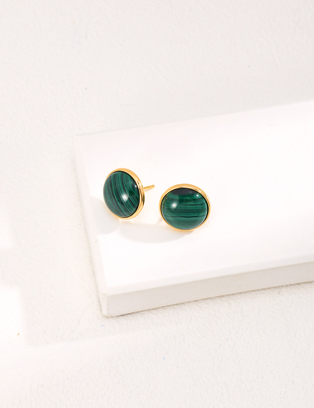 Sunyata Classic Button Malachite Studs