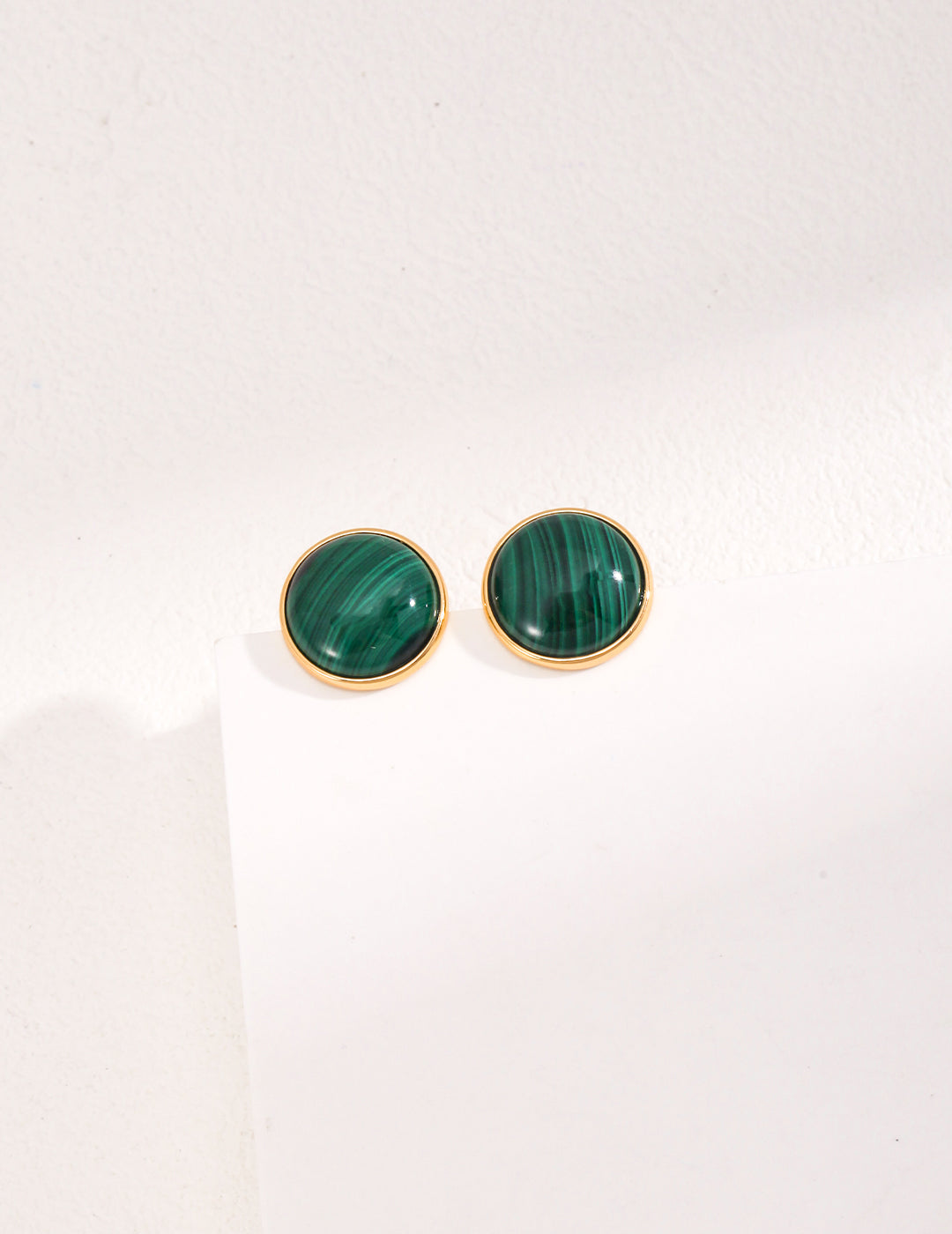 Sunyata Classic Button Malachite Studs