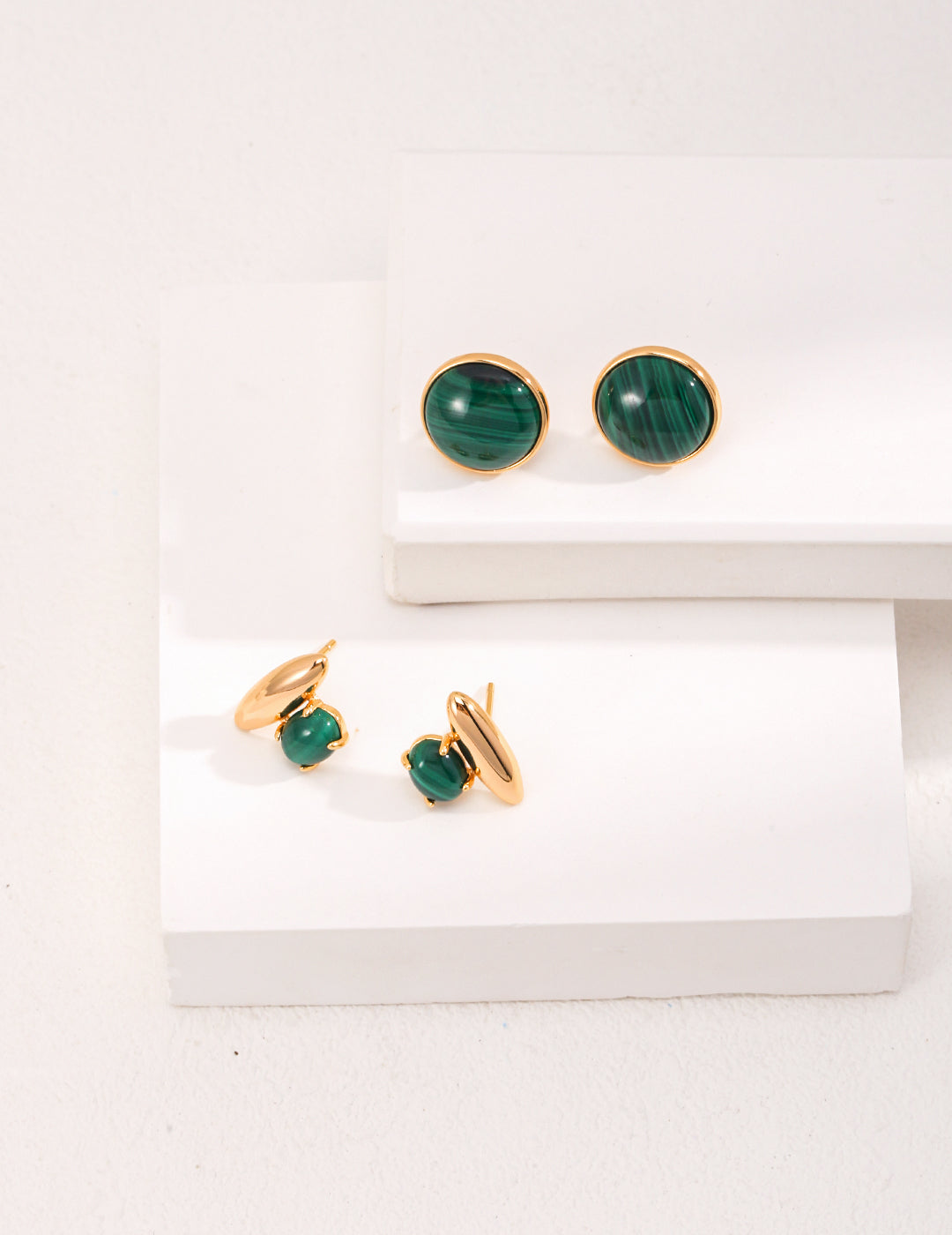 Sunyata Classic Button Malachite Studs