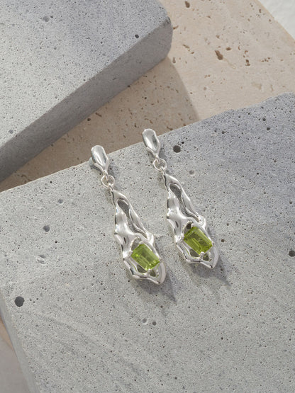 Sunyata Lava Peridot  Necklace